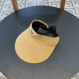 Prada New Sun Protection Large brim Empty Top Hat Straw Hat