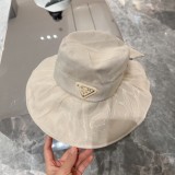 Prada FashionSpliced Bow Large Brim Fisherman Hat