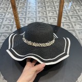 Prada New Sun Protection Lotus Edge Big Brimmed Top Hat Straw Hat