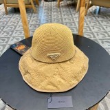 Prada Outdoor Sunscreen Spliced Fisherman Hat Versatile Sunshade Hat