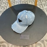 Prada Fashion Triangle Perforated Baseball Hat Versatile Couple Sunshade Hat