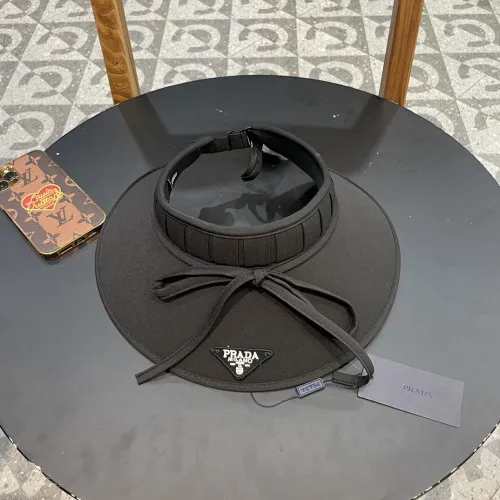 Prada Outdoor Sunscreen Open Top Hat Sweet Bow Versatile Sunshade Hat