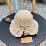 Burberry Bow Sun Hat Women's Sun Protection Big Brim Hat