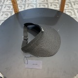 Prada New Sun Protection Large brim Empty Top Hat Straw Hat