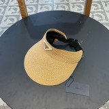 Prada New Sun Protection Large brim Empty Top Hat Straw Hat