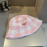 Prada Fashion Handwoven Straw Hat Fisherman's Hat