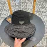 Prada Outdoor Sunscreen Spliced Fisherman Hat Versatile Sunshade Hat