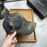 Prada Classic Camo Gliding Umbrella Fabric Triangle Logo Fisherman Hat Sunshade Baseball Hat