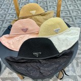 Prada Outdoor Sunscreen Spliced Fisherman Hat Versatile Sunshade Hat