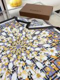 Burberry Fashion Light Luxury Flower Plaid Printed Silk Square Scarf 90 * 90cm