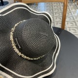 Prada New Sun Protection Lotus Edge Big Brimmed Top Hat Straw Hat