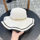 Prada New Sun Protection Lotus Edge Big Brimmed Top Hat Straw Hat