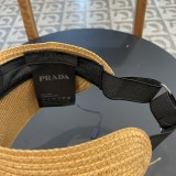 Prada New Sun Protection Large brim Empty Top Hat Straw Hat