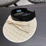 Prada Small Fragrant Wind Sunscreen Hat Women's Sunshade Open Top Hat