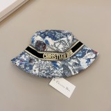 Dior Fashion Printed Fisherman Hat Couple Sunshade Hat