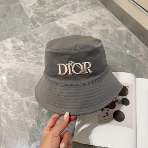 Dior New Personalized Double sided Full Print Logo Fisherman Hat Versatile Embroidered Sun Protection Hat