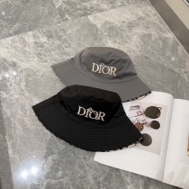 Dior New Personalized Double sided Full Print Logo Fisherman Hat Versatile Embroidered Sun Protection Hat