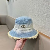 Dior Fashion Couple Gradual Aging Denim Fisherman Hat