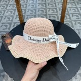 Dior Fashion Big Eaf Sun Protection Hat Sun Sunshade Beach Hat