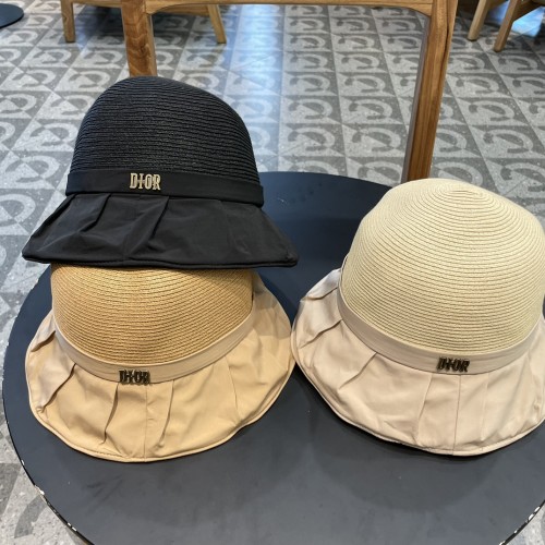Dior Fashion Spliced Sunshade Fisherman Hat