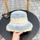 Dior Fashion Couple Gradual Aging Denim Fisherman Hat