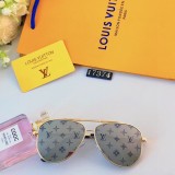 Louis Vuitton Fashion Double Beam Large Frame Sunglasses UV Resistant Driving Mirror Pilot Toad Mirror