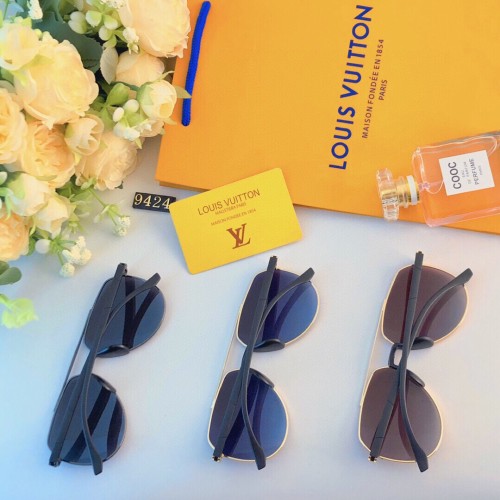 Louis Vuitton Metal Double Beam Polarized Sunglasses Men's Toad Mirror