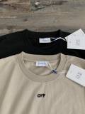 Off White Embroidered Arrows Casual T-Shirt Fashion Unisex Cotton Short Sleeve