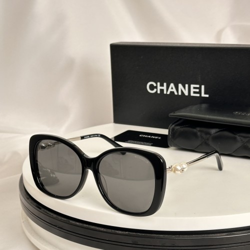 Chanel Women's Fashion Double Pearl Versatile Sunglasses  Size：57-17-143