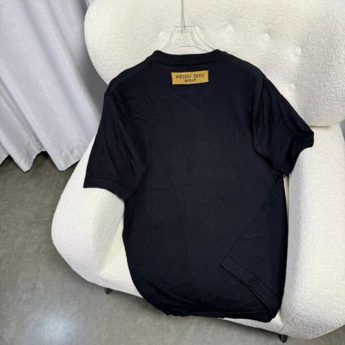 Louis Vuitton Classic Logo Knitted T-shirt Casual Simple Short Sleeve