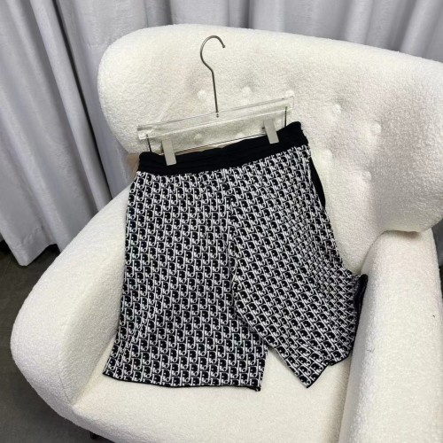 Dior Full Print Knit Shorts Casual Loose Pants