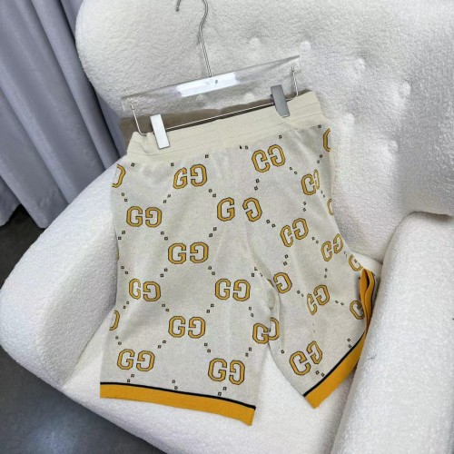Gucci New Diamond Check Jacquard Shorts Casual Loose Pants