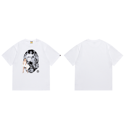 BAPE/A/Bathing Ape Marilyn Monroe Printed T-shirt Couple Casual Loose Short Sleeve