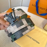 Louis Vuitton Fashion Camo Plaid Belt 40MM