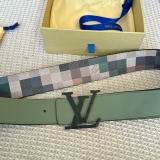 Louis Vuitton Fashion Camo Plaid Belt 40MM