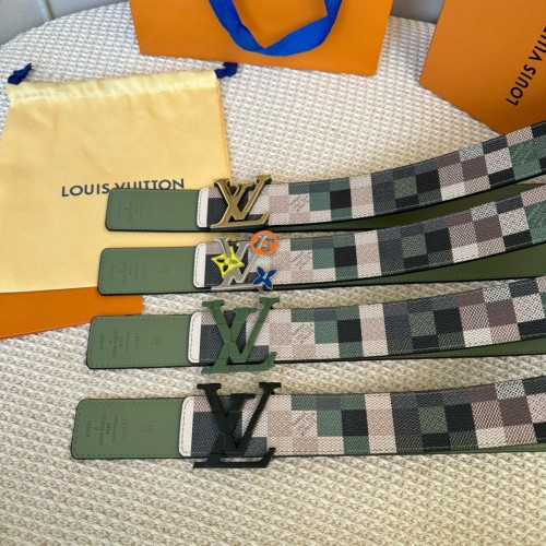 Louis Vuitton Fashion Camo Plaid Belt 40MM