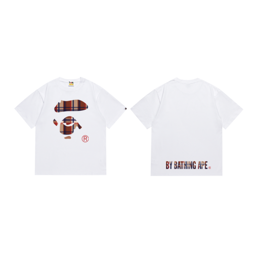 BAPE/A/Bathing Ape Fashion Letter Printed T-shirt Couple Casual Loose Short Sleeve