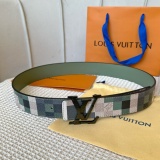 Louis Vuitton Fashion Camo Plaid Belt 40MM