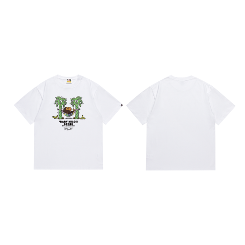 BAPE/A/Bathing Ape High Street Cartoon Print T-shirt Couple Casual Cotton Short Sleeves