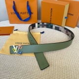 Louis Vuitton Fashion Camo Plaid Belt 40MM