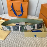 Louis Vuitton Fashion Camo Plaid Belt 40MM