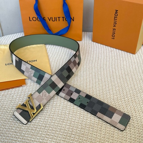 Louis Vuitton Fashion Camo Plaid Belt 40MM