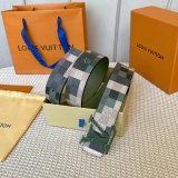 Louis Vuitton Fashion Camo Plaid Belt 40MM