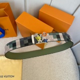 Louis Vuitton Fashion Camo Plaid Belt 40MM