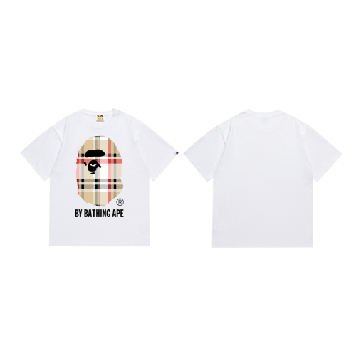 BAPE/A/Bathing Ape Classic Logo Printed T-shirt Unisex Casual Loose Short Sleeves