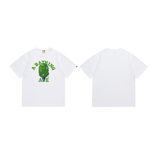 BAPE/A/Bathing Ape Fashion Printed T-shirt Unisex Casual Loose Short Sleeves