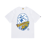 BAPE/A/Bathing Ape Moon Pattern Printed T-shirt Unisex Casual Cotton Short Sleeves