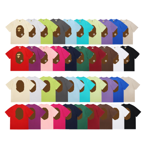 BAPE/A/Bathing Ape Classic Printed T-shirt Unisex Casual Short Sleeves