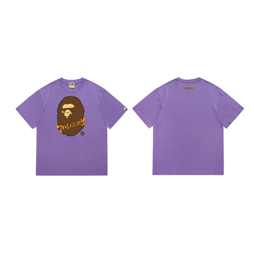 BAPE/A/Breaking Ape Classic Logo Printed T-shirt Unisex Loose Cotton Short Sleeves