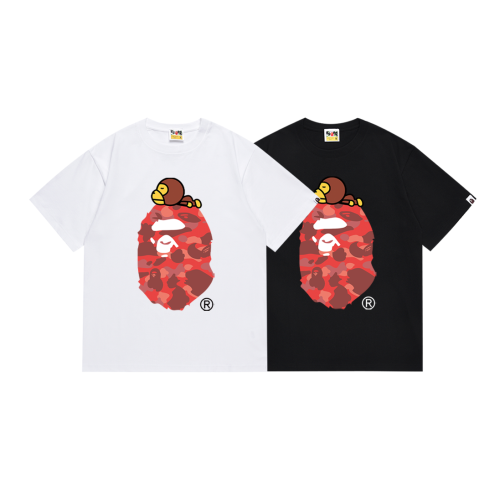 BAPE/A/Bathing Ape Classic Printed Short Sleeve Unisex Casual Versatile T-shirt